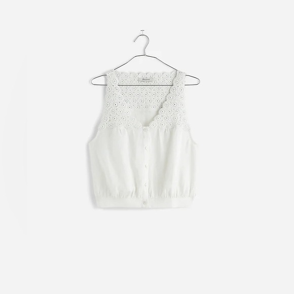 Madewell Tops - Madewell - Embroidered V-Neck Bubble Top